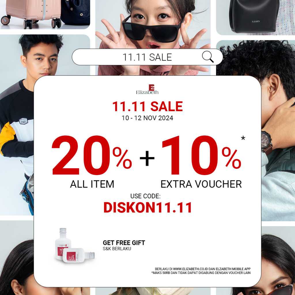 Promo Spesial Elizabeth 11.11 Sale! Diskon 20% + 10% ekstra voucher semua item. Gunakan kode DISKON11.11 & dapatkan hadiah gratis! Berlaku 10-12 November 2024