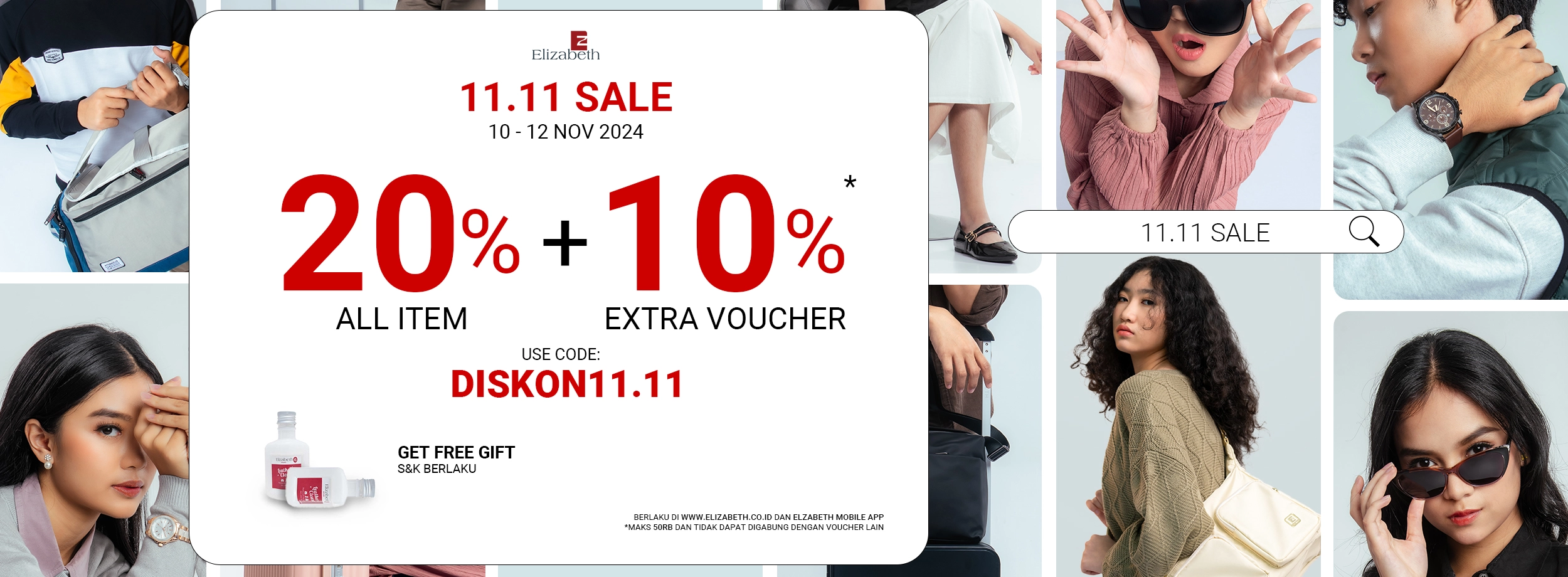 Promo Spesial Elizabeth 11.11 Sale! Diskon 20% + 10% ekstra voucher semua item. Gunakan kode DISKON11.11 & dapatkan hadiah gratis! Berlaku 10-12 November 2024