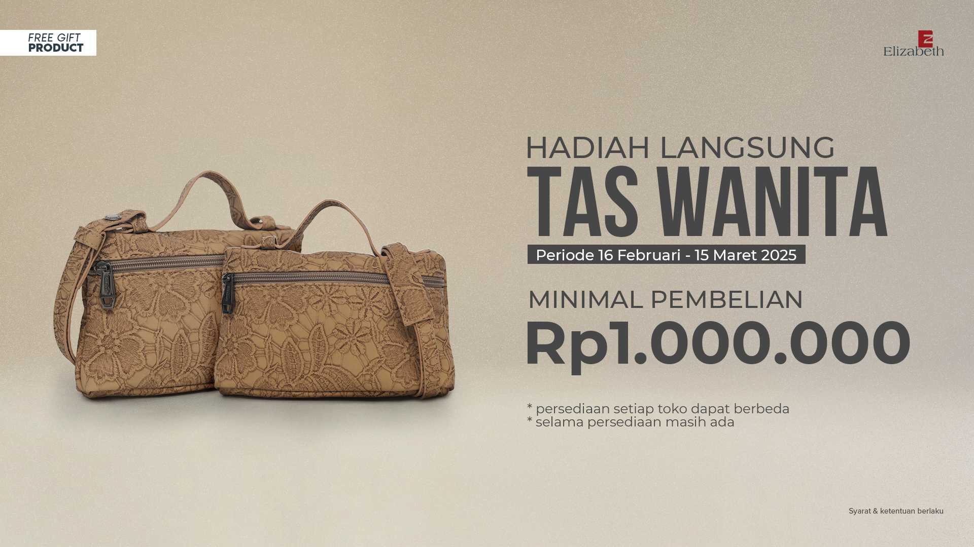 Hadiah Tas gratis dari Elizabeth